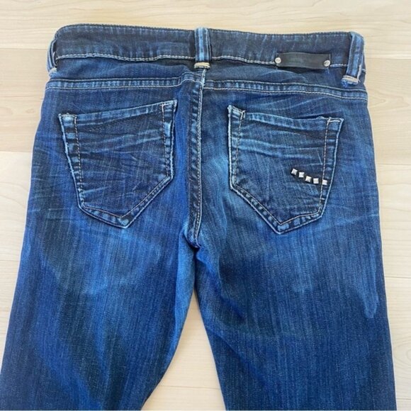 Parasuco denim 8-slik jeans marble blue stretchy denim low rise straight leg 28 - Picture 3 of 10